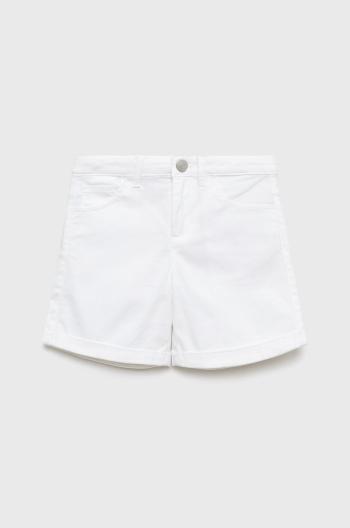 Detské krátke nohavice United Colors of Benetton biela farba, jednofarebné,