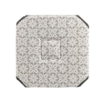 Douceur d intérieur  GALETTE 4 RABATS 36 x 36 x 3.5 CM POLYESTER IMPRIME GRIS X2  Podložky na stoličky Šedá