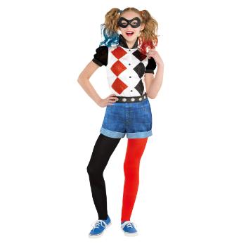 Amscan Detský kostým - Čierno-červená Harley Quinn Veľkosť - deti: 10 - 12 rokov