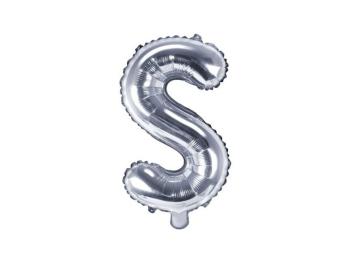 Fóliový balón písmeno "S", 35 cm, strieborný (NELZE PLNIT HELIEM) - xPartydeco