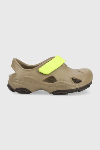 Detské sandále Crocs ALL TERRAIN FISHERMAN SANDAL zelená farba