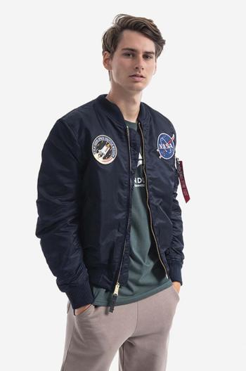 Bunda Alpha Industries MA-1 VF NASA LP 166107LP 07 pánska, tmavomodrá farba, prechodná