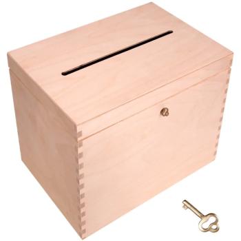 Fenwit Drevená krabička na obálky s kľúčikom