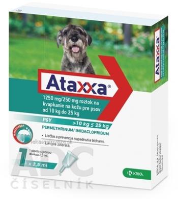 Ataxxa 1250 mg/250 mg (psy od 10 kg do 25 kg) sol 1x2,5 ml