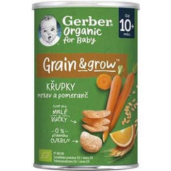 GERBER Organic chrumky s mrkvou a pomarančom  5× 35 g (8445290321428)