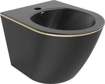 MEXEN - Lena bidet závesný, čierna mat/zlatá linka 35224875