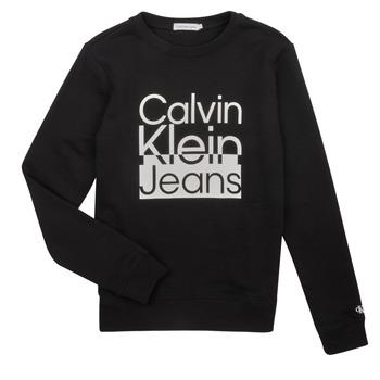 Calvin Klein Jeans  Mikiny BOX LOGO SWEATSHIRT  Čierna