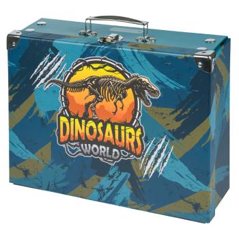 BAAGL Skladací školský kufrík dinosaurs world s kovaním