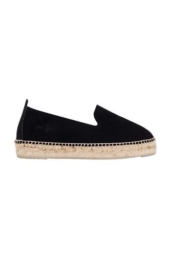 Semišové espadrilky Manebi Flat Espadrilles čierna farba, K 1.0 N0