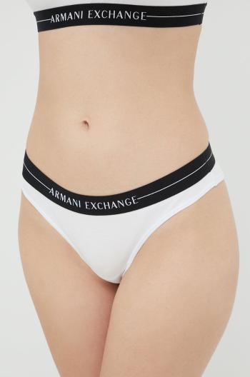 Brazílske nohavičky Armani Exchange biela farba,