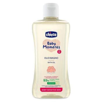 CHICCO Olej do kúpeľa s bavlnou a vitamínom E Baby Moments Sensitive 93% prírodných zložiek 200 ml