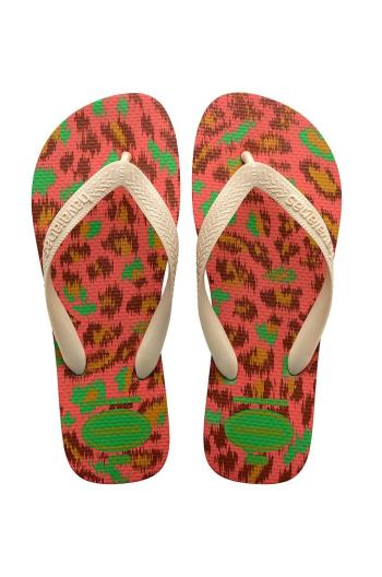 Žabky Havaianas Top Animals dámske, zelená farba, na plochom podpätku, 4132920 2715