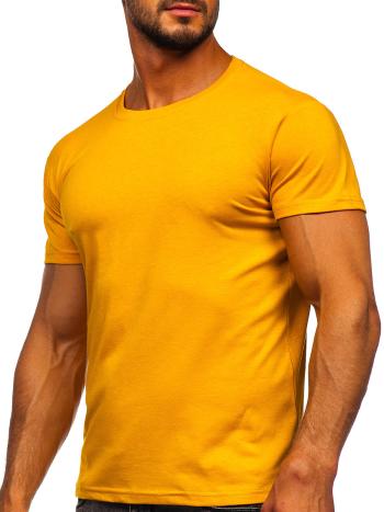 Kamelové pánske tričko bez potlače Bolf 2005