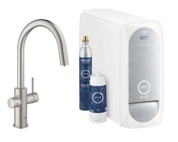 Drezová batéria Grohe Blue Home s vyťahovacou sprškou supersteel 31541DC0