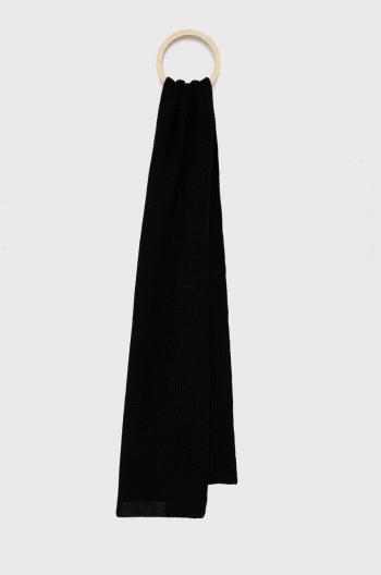 Šál s prímesou vlny Trussardi čierna farba, jednofarebný