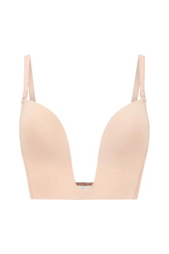 Béžová vystužená podprsenka s hlbokým výstrihom Ultra Plunge Bra