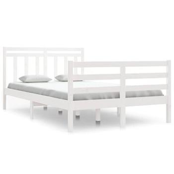 Rám postele biely masívne drevo 120 × 200 cm, 3105311