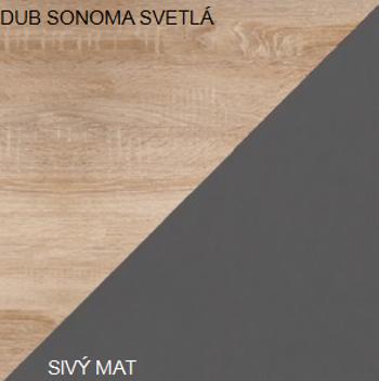 WIP Komoda SOLO | SOL 02 Farba: Dub sonoma svetlá / sivý mat