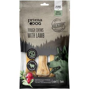 PrimaDog plnené žuvacie kosti Jahňa-Brusnica S 10 cm 105 g (6430076894267)