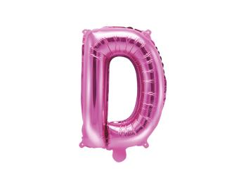 PartyDeco Fóliový balón Mini - Písmeno D 35 cm ružový