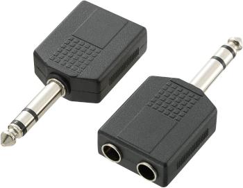 SpeaKa Professional SP-7870192  jack audio Y adaptér [1x jack zástrčka 6,35 mm - 2x jack zásuvka 6,35 mm] čierna