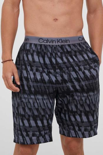 Pyžamové šortky Calvin Klein Underwear pánske, čierna farba, vzorovaná