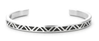 Rebel&Rose Pevný otvorený náramok z ocele Bangle Brushed Black Triangle RR-MB007-S 19 cm - L