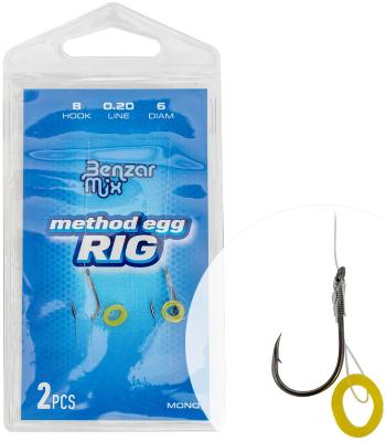 Benzár mix náväzec method egg rig 13 cm 2 ks - háčik 8