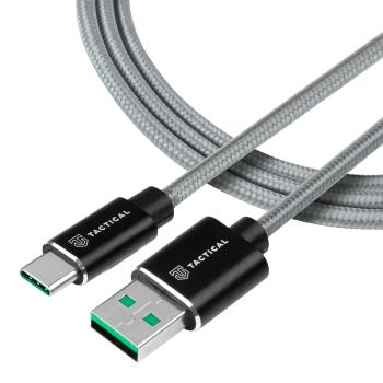 Tactical rýchlonabíjací kábel USB-A/USB-C - SuperVOOC 2.0 CHARGE 1m-Sivá KP11574