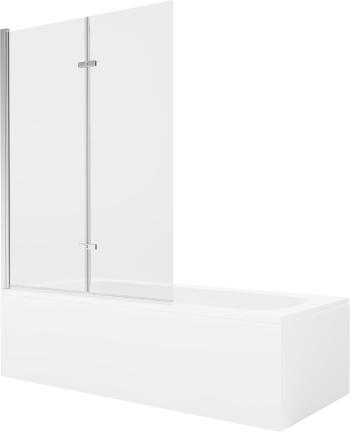 MEXEN/S - Vega obdĺžniková vaňa 180 x 80 cm s panelom + vaňová zástena 120 cm, transparent, chróm 550118080X9212020100