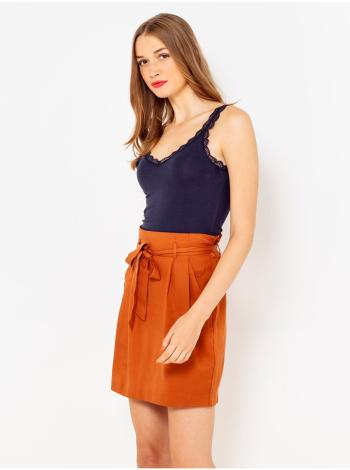 Oranžová sukňa s vreckami CAMAIEU