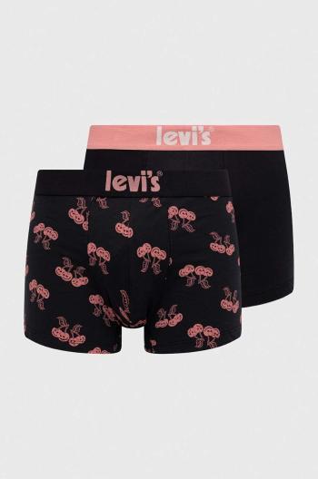 Boxerky Levi's 2-pak pánske, čierna farba