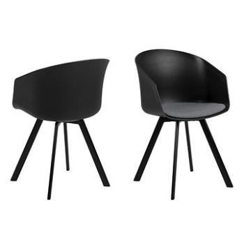 Design Scandinavia Jedálenská stolička Mona (Súprava 2 ks), tkanina, čierna (A1004036)