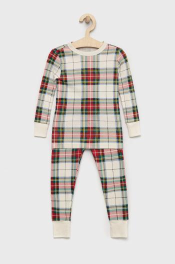 Detské bavlnené pyžamo GAP béžová farba, vzorovaná