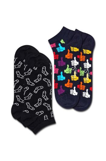 Ponožky Happy Socks Thumbs Up Low Sock 2-pak čierna farba