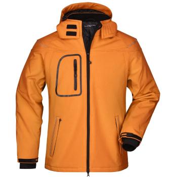 James & Nicholson Zimná pánska softshellová bunda JN1000 - Oranžová | XL