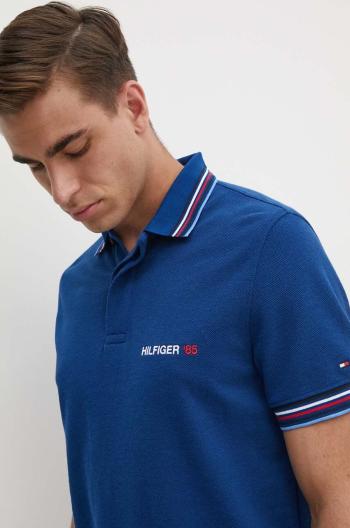 Polo tričko Tommy Hilfiger pánske, tmavomodrá farba, s nášivkou, MW0MW34768