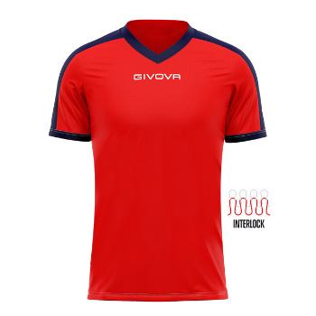 SHIRT REVOLUTION INTERLOCK ROSSO/BLU Tg. 3XS