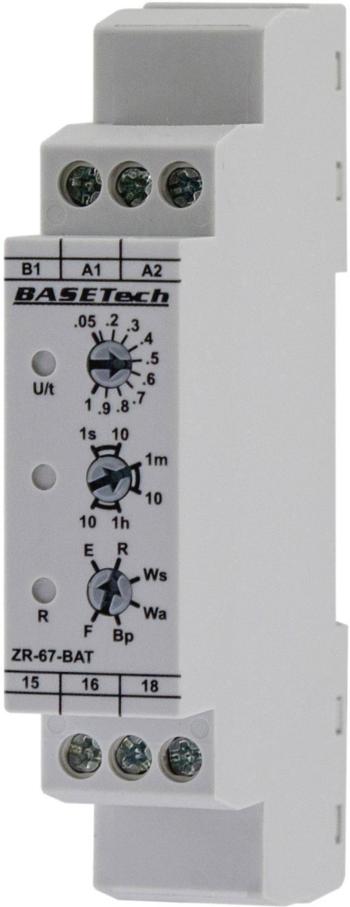 multifunkčné časové relé Basetech ZR-67-BAT, Čas.rozsah: 0.05 s - 10 h, 1 prepínací
