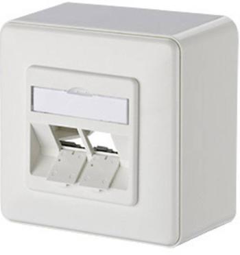 Metz Connect sieťová zásuvka na omietku neopatrené špecifikáciou 2 porty čisto biela