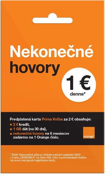 ORANGE PRIMA SIM KARTA HLAS 2 EUR