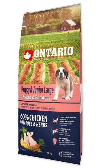 ONTARIO PUPPY AND JUNIOR LARGE CHICKEN AND POTATOES AND HERBS (12KG)