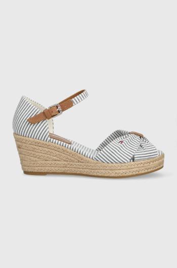 Sandále Tommy Hilfiger HIGH WEDGE SEERSUCKER dámske, na kline, FW0FW07158