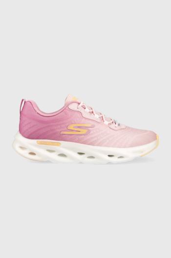 Bežecké topánky Skechers 129497 GO RUN SWIRL TECH SPEED HEADWAY ružová farba