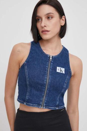 Džínsový top Calvin Klein Jeans tmavomodrá farba,J20J222799