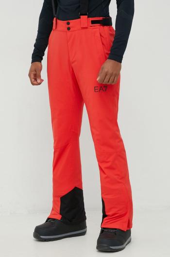 Lyžiarske nohavice EA7 Emporio Armani pánske, červená farba