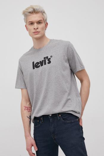 Bavlnené tričko Levi's šedá farba, melanžové