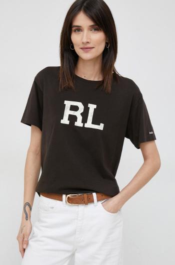 Bavlnené tričko Polo Ralph Lauren hnedá farba
