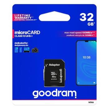 Pamäťová karta GOODRAM microSDHC 32GB UHS-I + adaptér (M1AA-0320R11)