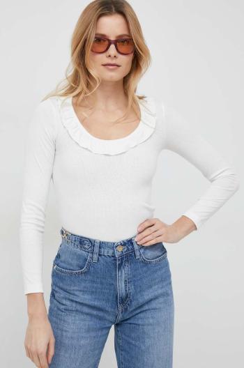 Tričko s dlhým rukávom Pepe Jeans Dorina dámske, biela farba